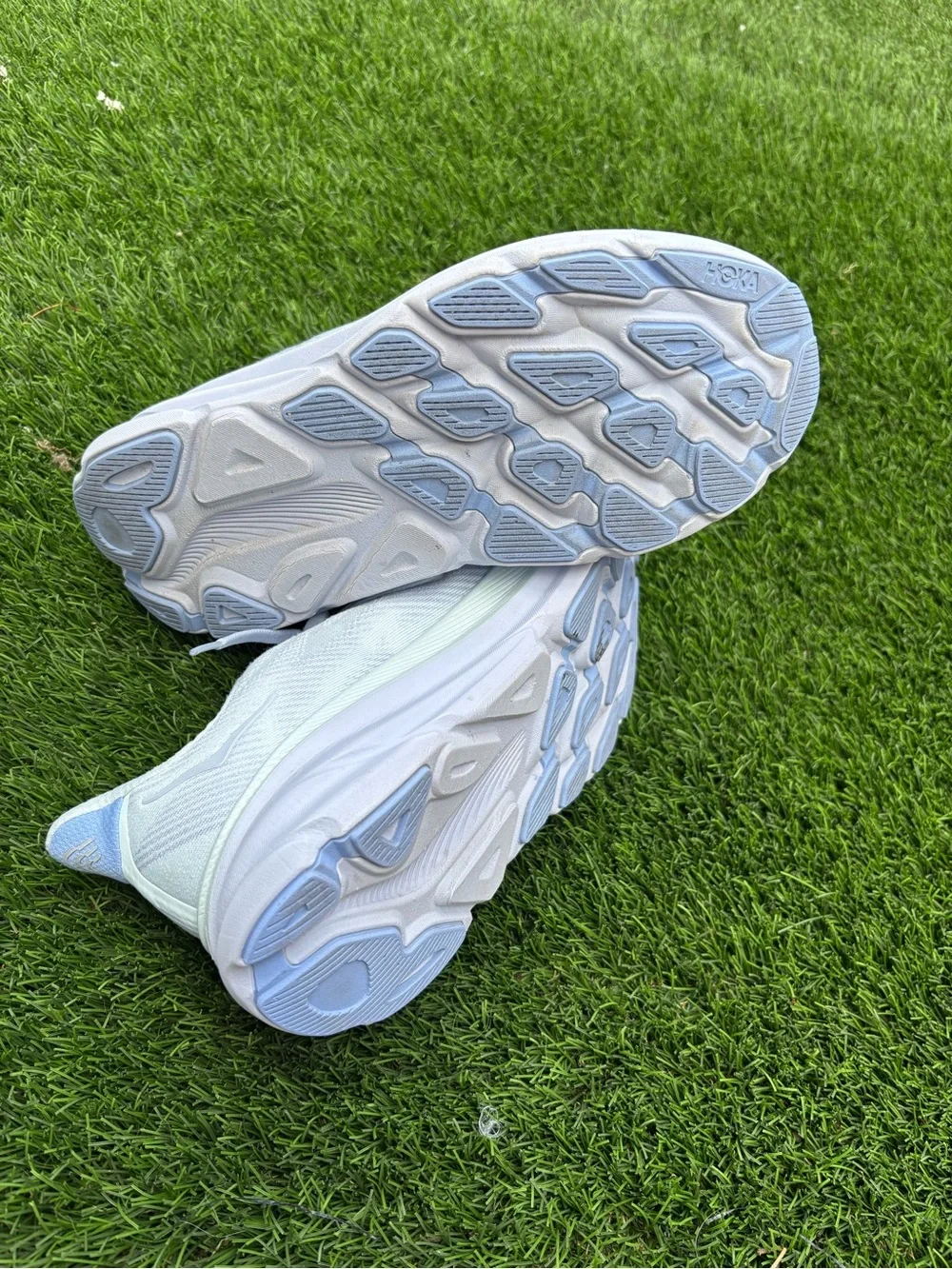 Hoka One One White Cushioned Running Shoes